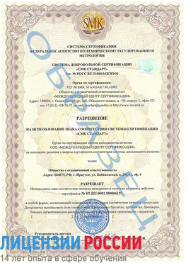 Образец разрешение Лысьва Сертификат ISO 50001